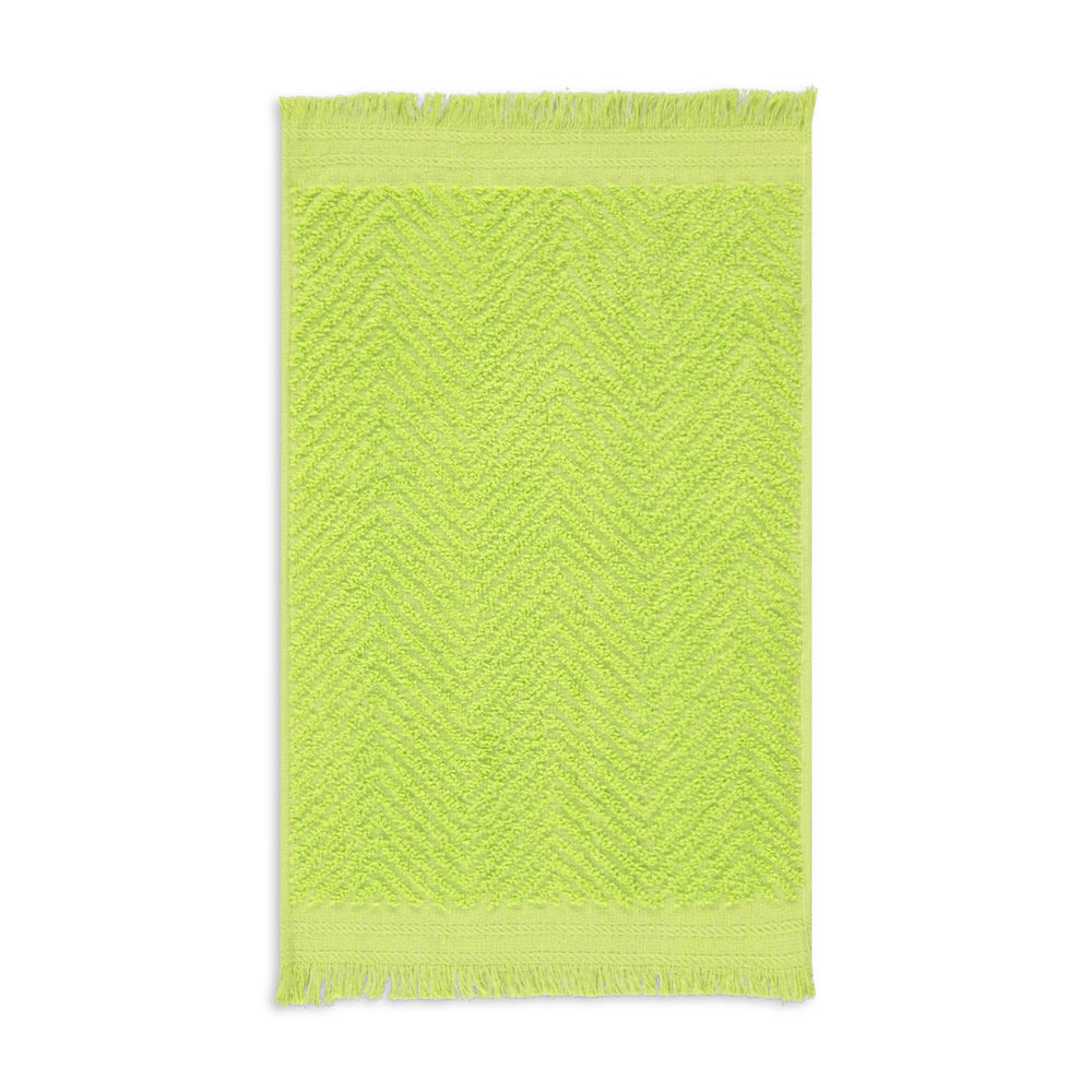 Textured Fringed Guest Towel Green