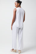 Sleeveless Shirt Linen White (2)