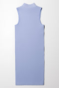 Seamfree Turtle Neck Sleeveless Dress Blue (2)
