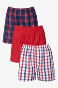 3 Pack Check Boxers Red