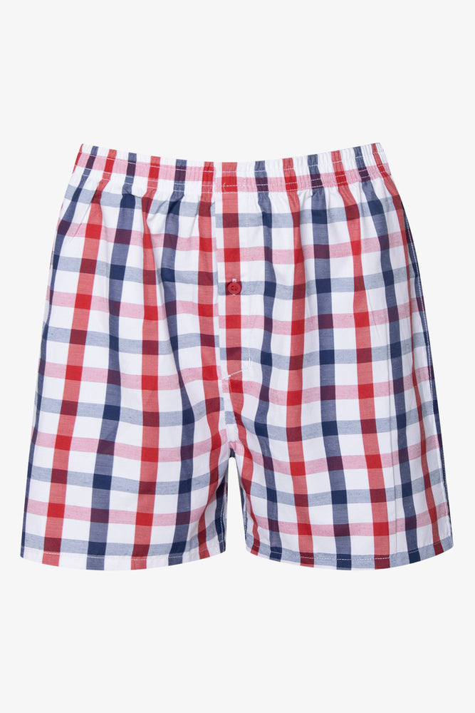 3 Pack Check Boxers Red (2)