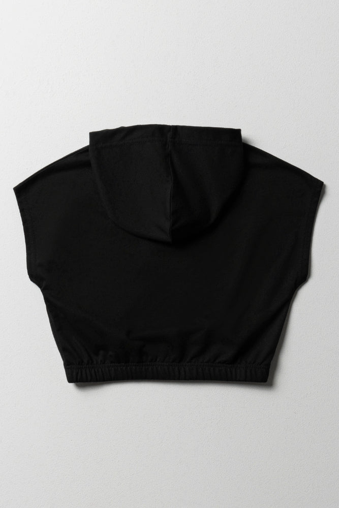 Barbie Sleeveless Hoodie Black (2)
