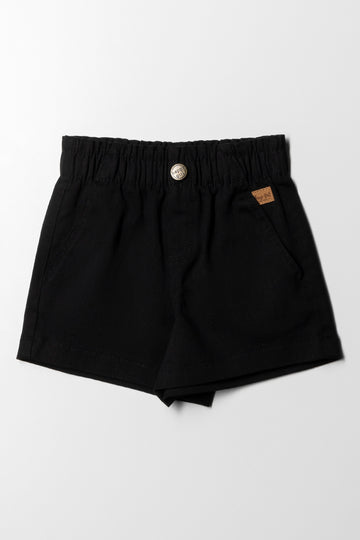Pull On Denim Shorts Black