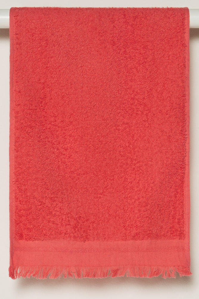Fringed Guest Towel Coral (1)