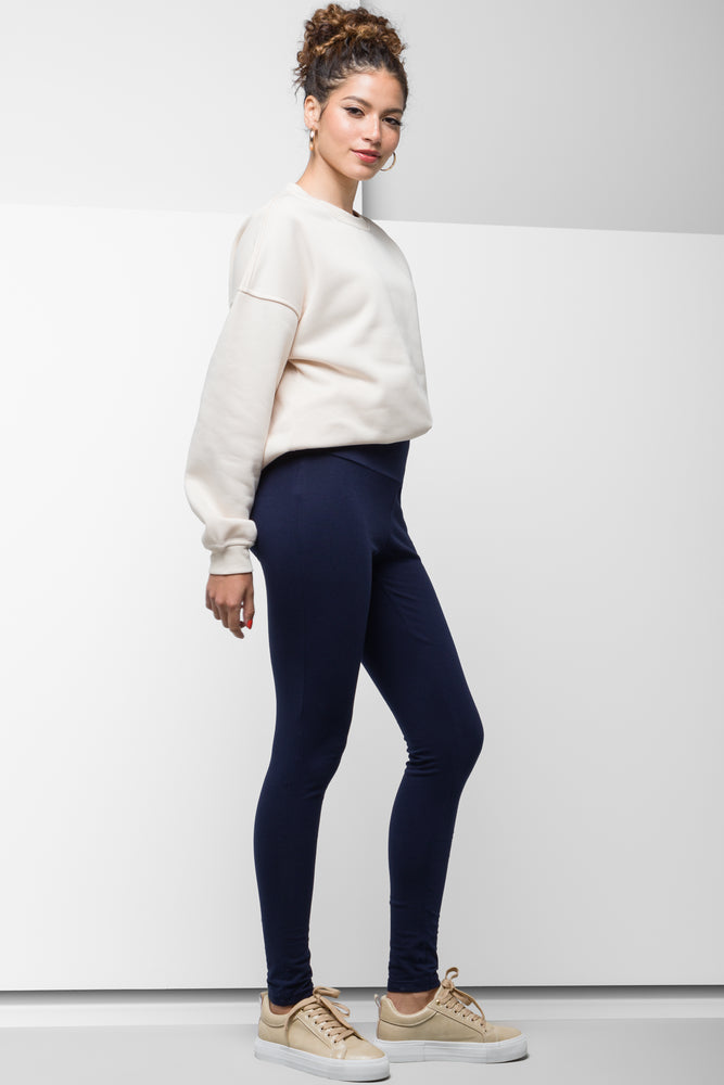 Wide Waist Leggings Navy (1)