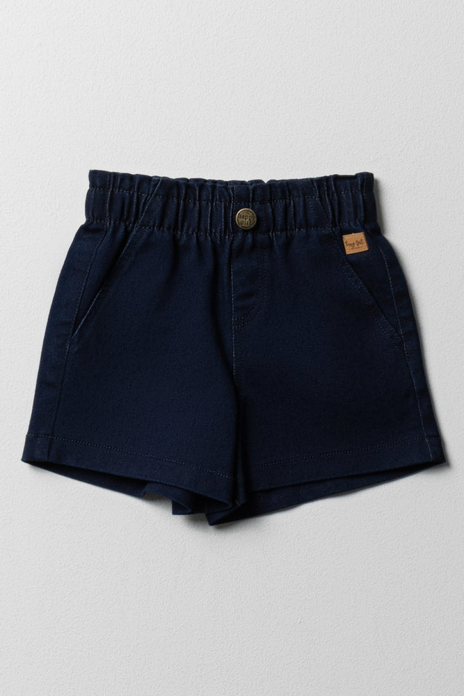 Pull In Denim Shorts Navy