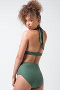 Textured Halterneck Bikini Top Green (3)