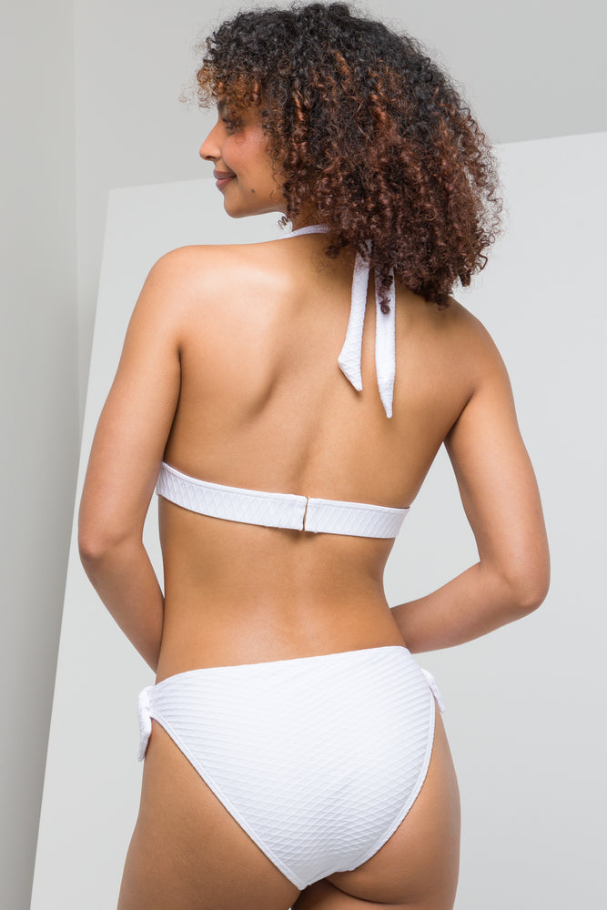 Textured Bikini Bottom With Tie White (3)