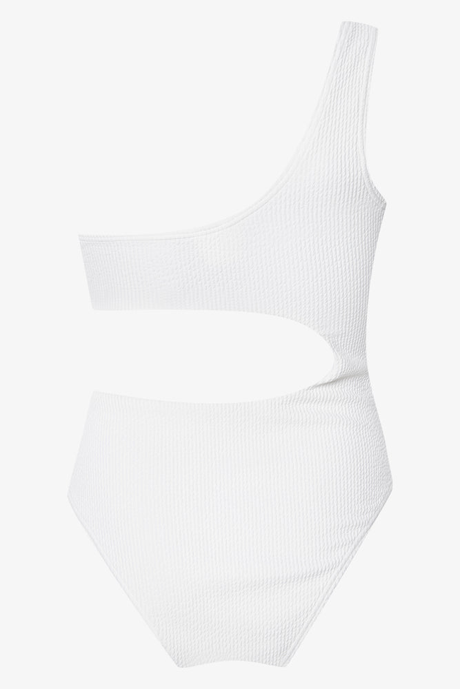 Monokini Textured Swimsuit White