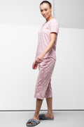 Heart Capri Pyjamas Pink (1)