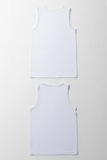 2 Pack Sleeveless Vests White (2)