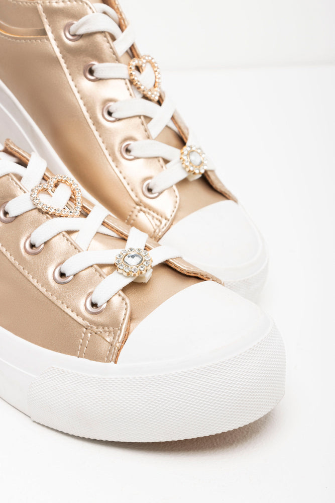 Diamante Heart Sneaker Gold (2)