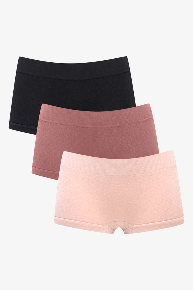 3 Pack Seam-Free Boylegs Black, Pink & Peach