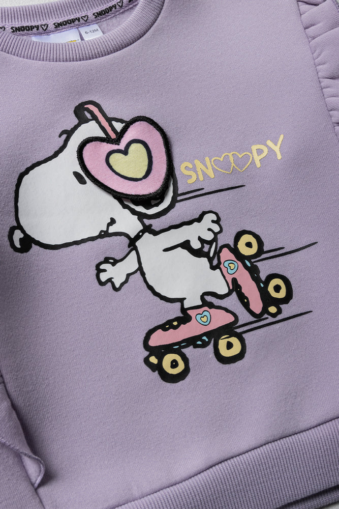 Snoopy Styled Tracktop Fleece Lilac (1)