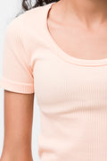 Seamless Short Sleeve T-Shirt Peach (3)
