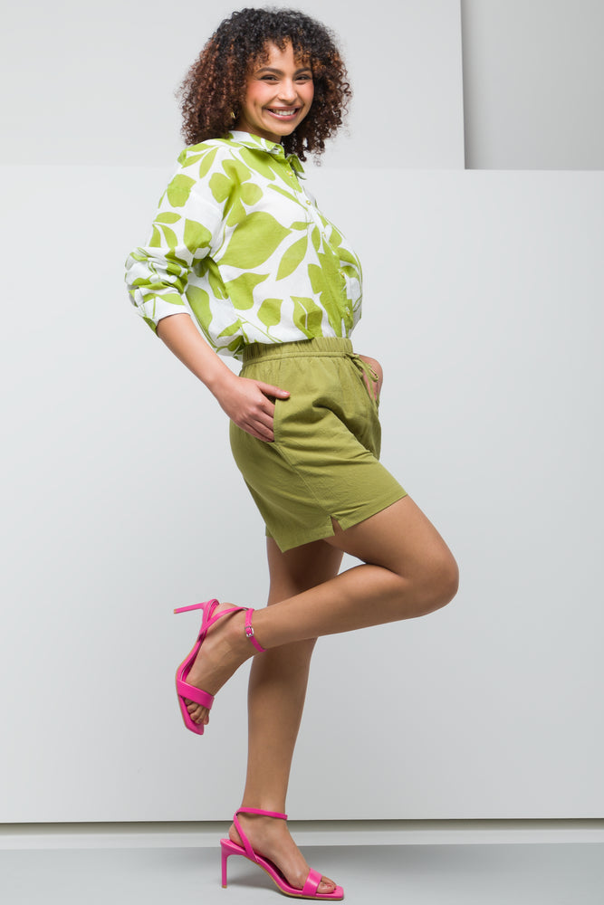 Relaxed Cotton Short Green (2)