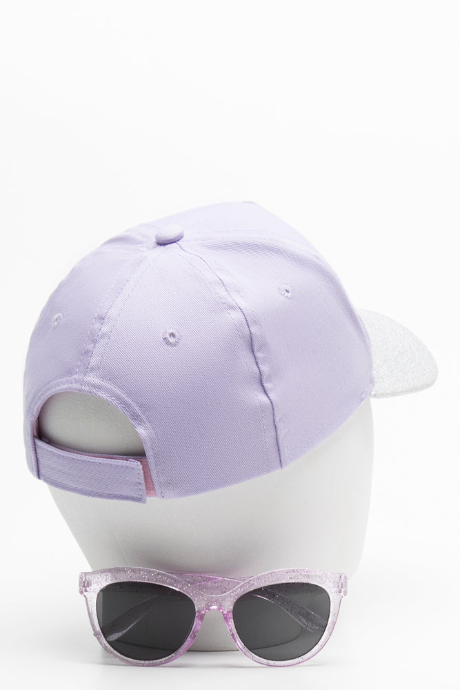 Frozen Pack Peak Cap And Sunglasses Set Lilac
