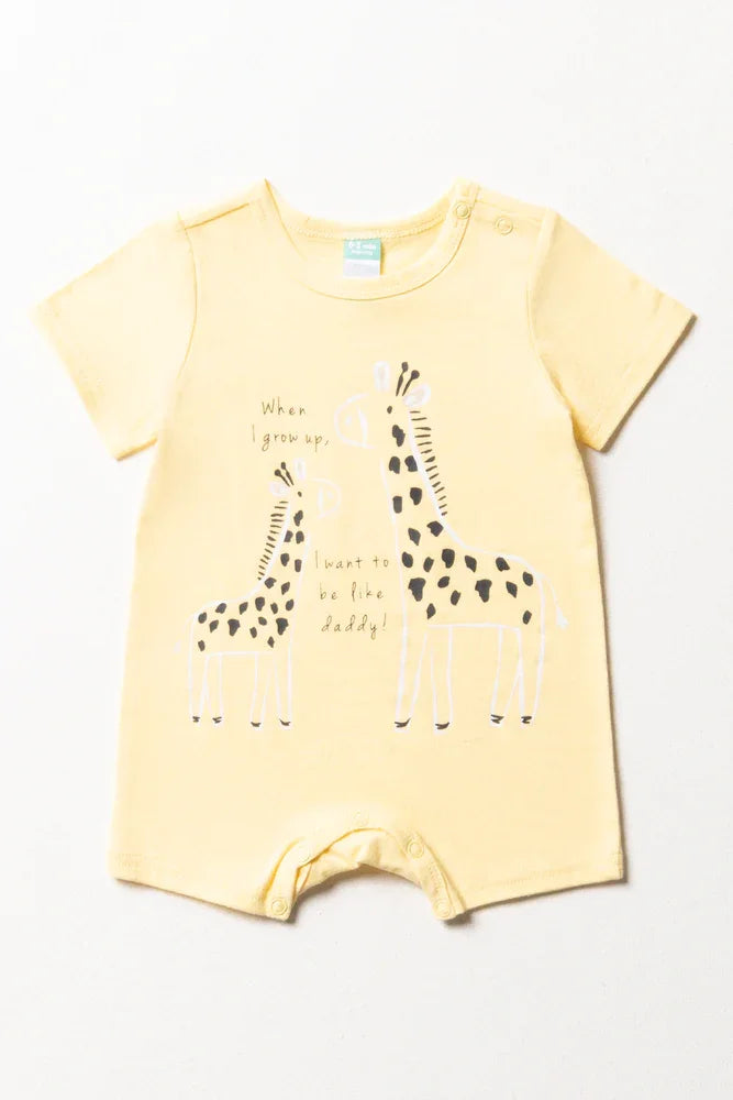 Giraffe Romper Yellow