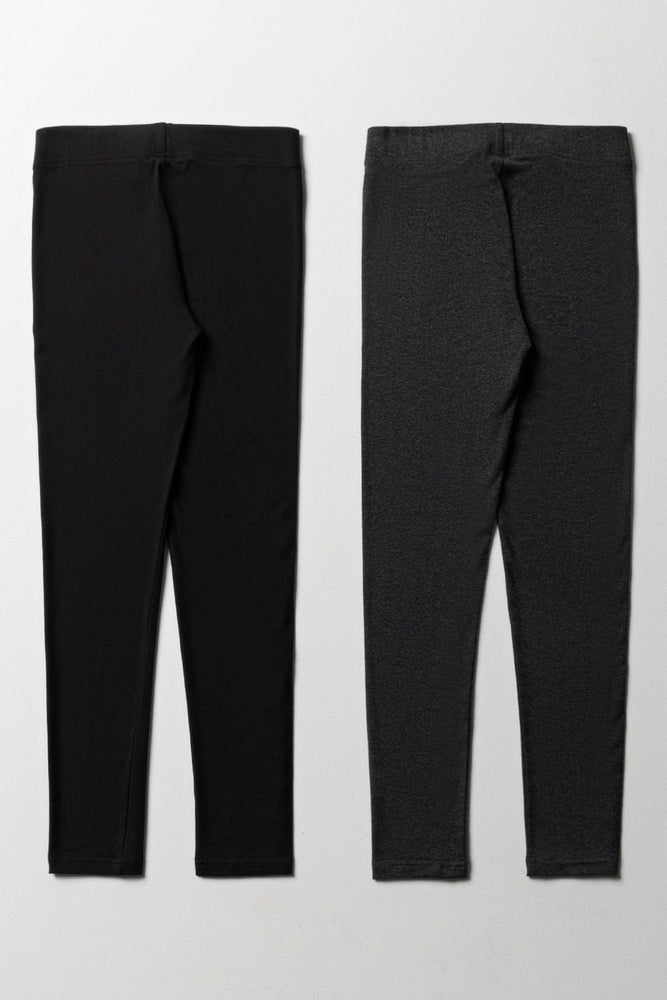 2 Pack Leggings Black & Dark Grey (2)