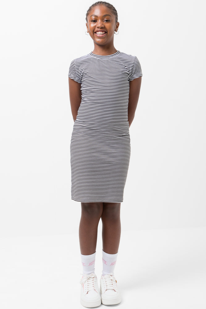 Stripe Bodycon Dress Black