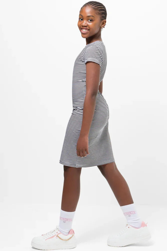 Stripe Bodycon Dress Black (1)