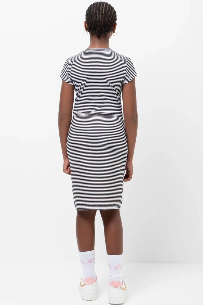 Stripe Bodycon Dress Black (2)