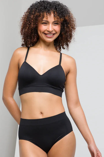 2Pack Seamfree Bralette Grey Melange And Black
