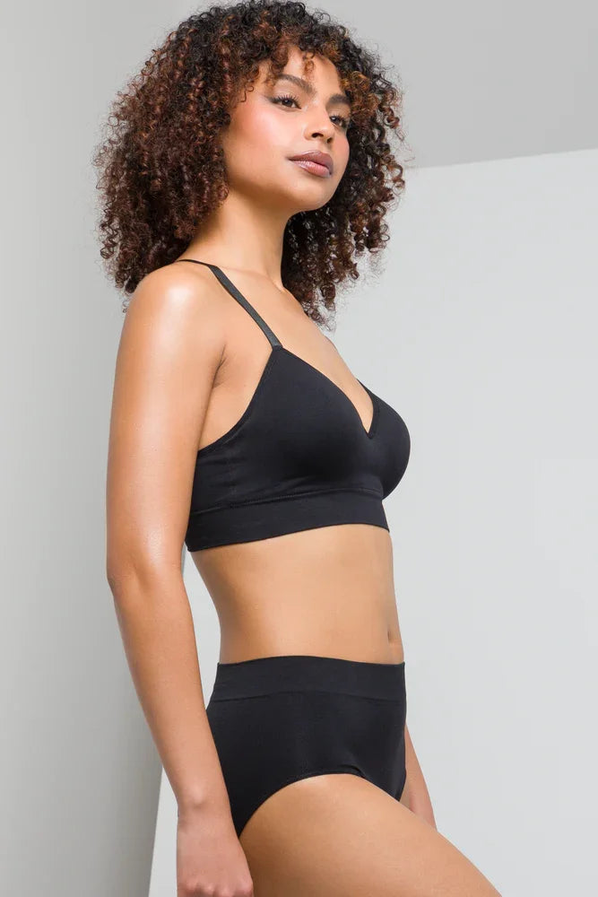 2Pack Seamfree Bralette Grey Melange And Black (2)