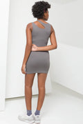 Cutout Seamless Bodycon Dress Charcoal (2)
