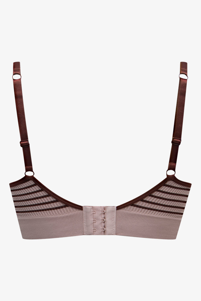 Stripe Seam-Free Bralette Brown