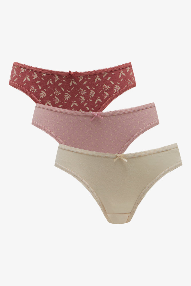 3 Pack Leaf Bikini Pink (4)