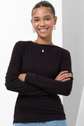 High Neck Top Black