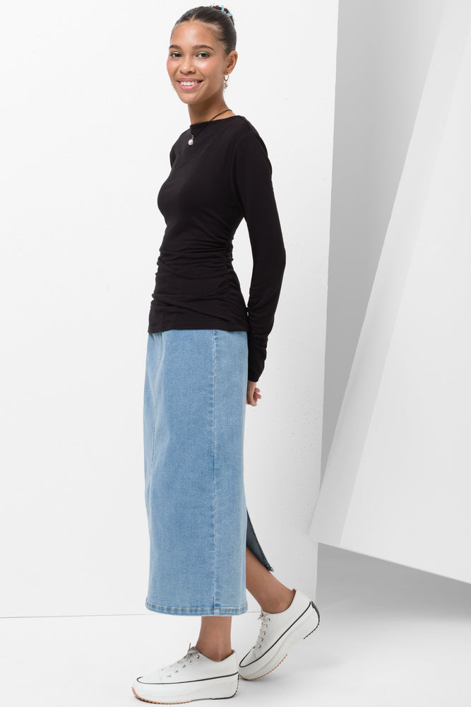 High Neck Top Black