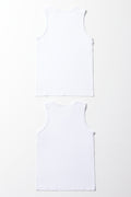 2 Pack Sleeveless Vests White (2)