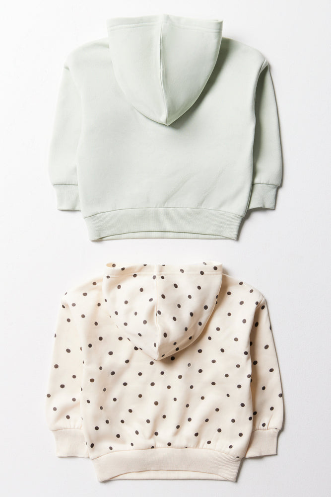 2 Pack Hoodies Green And Cream (3)