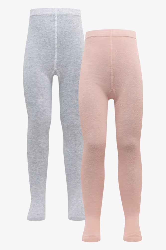 2 Pack Tights Pink & Dark Grey
