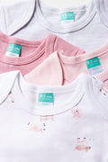 4 Pack Sheep Long Sleeve Bodyvests Pink (1)