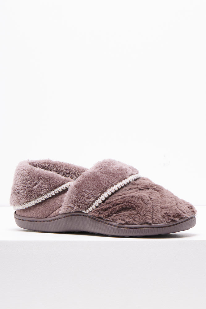 Plush Fur Closed Slipper Natural