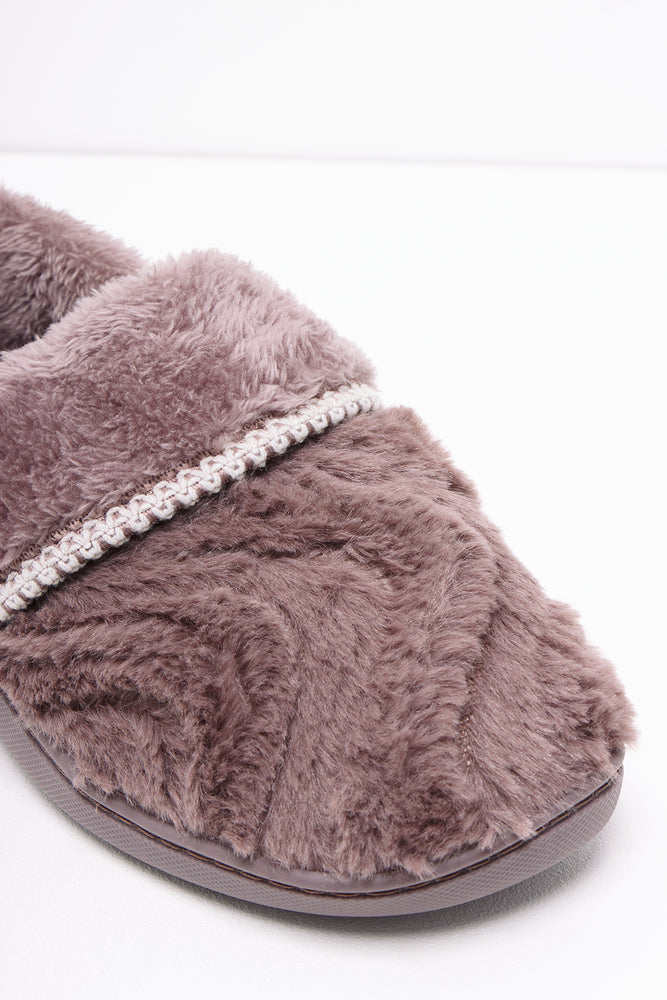 Plush Fur Closed Slipper Natural (2)