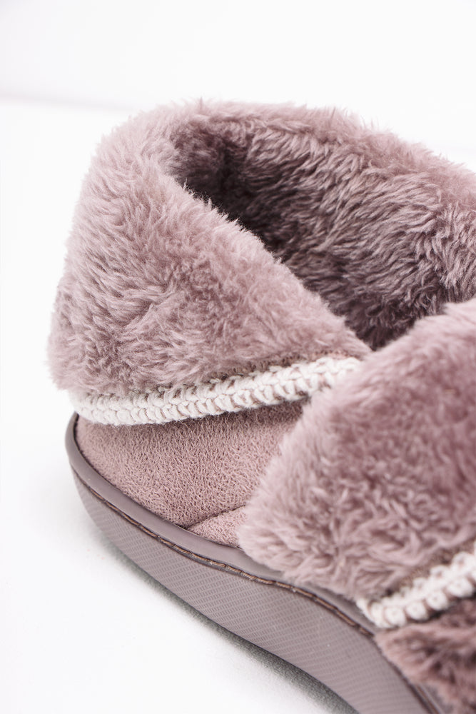 Plush Fur Closed Slipper Natural (3)