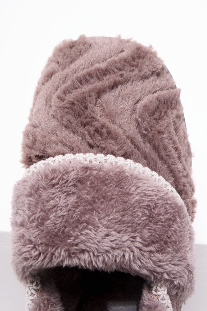 Plush Fur Closed Slipper Natural (4)