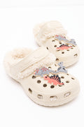 Dino Fur Clogs Natural