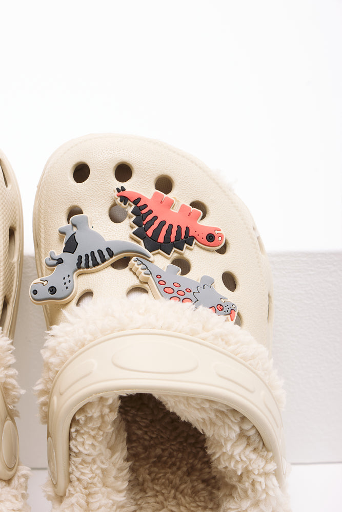Dino Fur Clogs Natural (4)