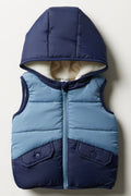 Sleeveless Hooded Jacket Blue