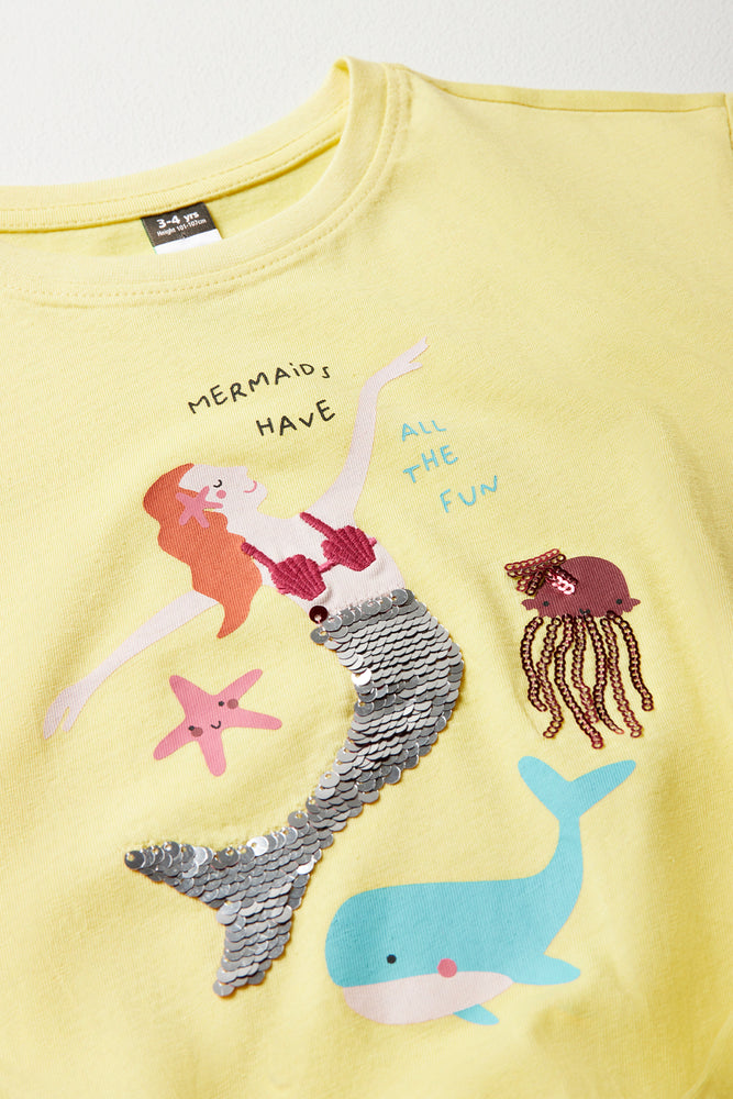 The Little Mermaid Short Sleeve T-Shirt Yellow