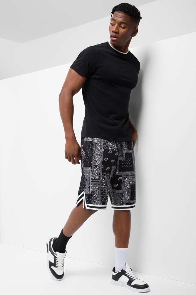 Paisley Basketball Shorts Black