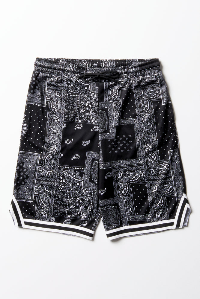 Paisley Basketball Shorts Black (3)