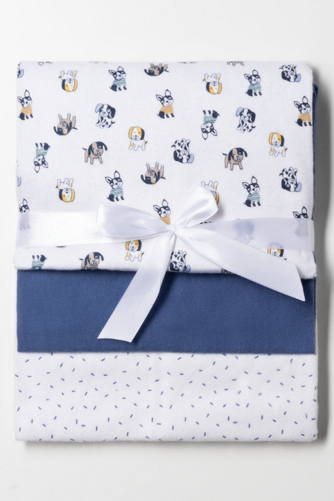 3 Pack Receiver Blankets Blue