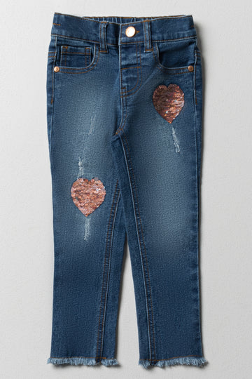 Hearts Skinny Denim Jeans Blue