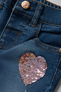 Hearts Skinny Denim Jeans Blue (2)